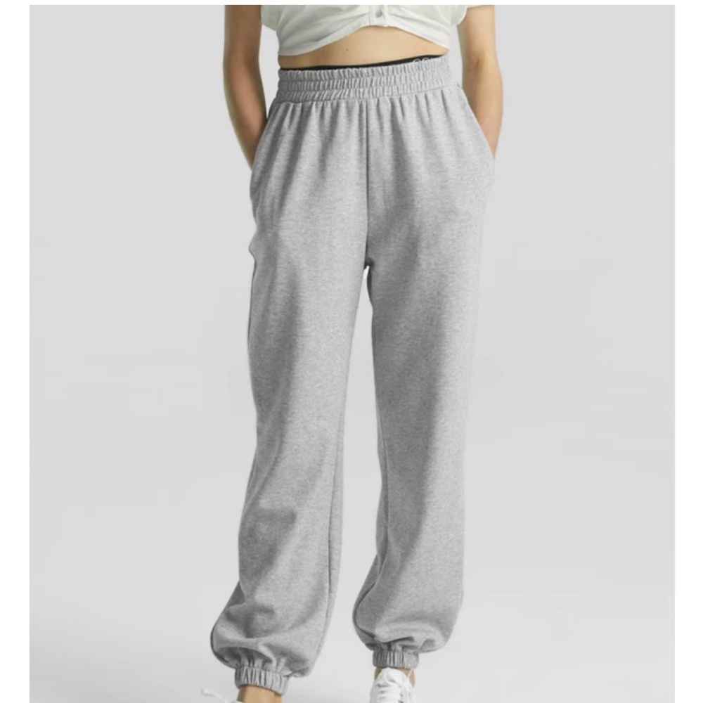 OGL Double Waistband Sweatpants- Gray & Black Waist Band- S